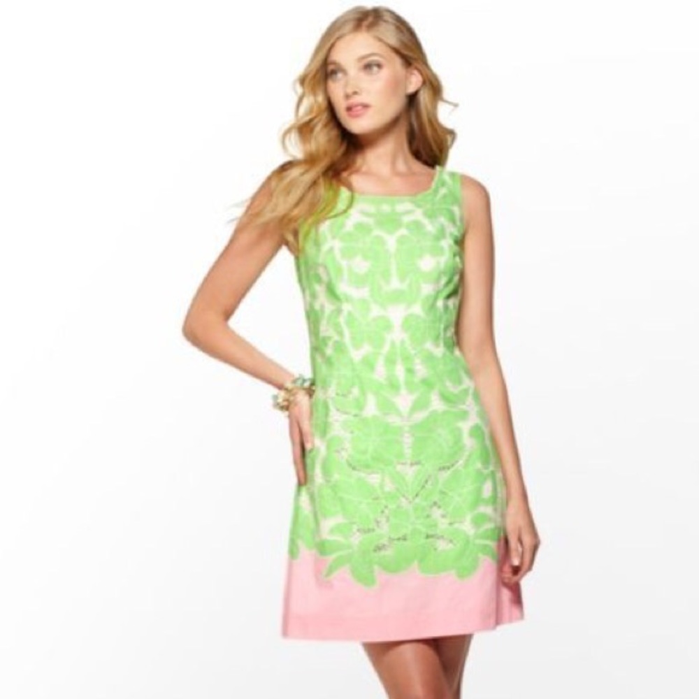 Lilly Pulitzer pink & green shift dress